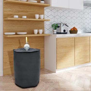 Imagem de Capa Protetora Impermeável Para Botijão de Gás 13 Kg Decorativa - Várias Estampas (Estampa, Preto)