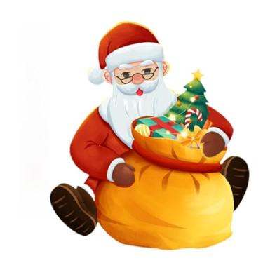 Imagem de XLWLLNJ Adesivo de banheiro e vaso sanitário, decalque de parede de Natal, adesivo de parede de Natal, adesivo de janela de Natal para feriado, Style D