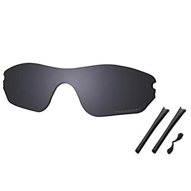 Imagem de Lentes de substituição e kits de borracha premium da Saucer para óculos de sol Oakley Radar Edge OO9184, High Definition - Shield Black Polarized, One Size