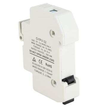 Imagem de Suporte de Fusível Solar Fotovoltaico 1P 32A 1000VDC, Kit de Fusível Fotovoltaico Com Quartzo de Grande Pureza, Proteção contra Curto-circuito para Geração de Energia Fotovoltaica