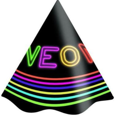 Imagem de Chapéu Neon Festcolor Preto com Cores Vibrantes - 8 Unidades, UNICA, U