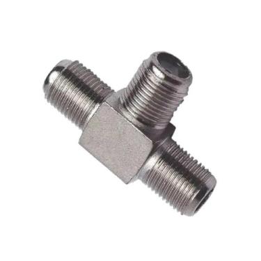 Imagem de Emenda Conector Fêmea Para Cabo Coaxial Tipo T Antena Sinal Televisão 