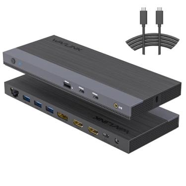 Imagem de WAVLINK Estação de ancoragem USB C, monitor duplo, tela tripla USB tipo C para base HDMI dupla, 2 HDMI, DisplayPort, PD3.0 de 100 W para laptop, Ethernet, 4 USB 3.0, 2 USB C, áudio