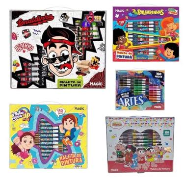 Imagem de KIT Escolar Infantil Maleta Estojo De Pintura - Canetinhas - Aquarela 150 Pçs (150Pç Enaldin)