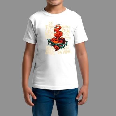Imagem de Camisetas Infatil Religiosa Moda De Religiosa Confortável Gola Redonda