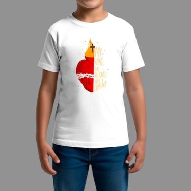 Imagem de Camisetas Infatil Religiosa Casual Manga Curta Gola Redonda Mi Vida - 
