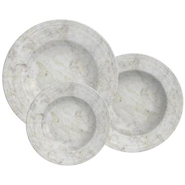 Imagem de Jogo de Pratos Tramontina Travertino em Porcelana Decorada 18 Peças 96589004