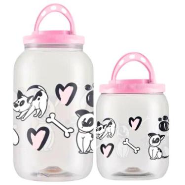 Imagem de Kit 2 Potes Ração Para Pet Cachorros Gatos 3,6lt 1,7lt - Bandeirante, 