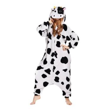 Imagem de Macacão de Pelúcia NEWCOSPLAY - Pijamas de Vaca para Adulto
