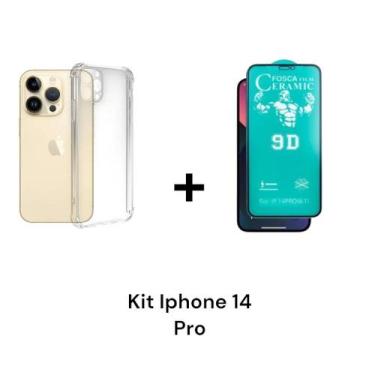 Imagem de Película 9D Fosca + Capa Capinha Transparente Para Iphone 14 PRO - LXL