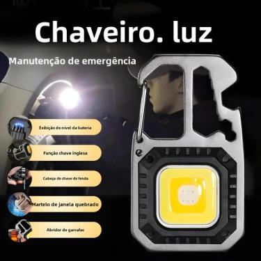 Imagem de Chaveiro LED COB Recarregável - 8 Modos de Luz, Alta Lumens, Portátil 