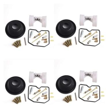 Imagem de 4 conjuntos de kits de reparo de carburador para configuração de diafragma flutuante e vácuo 400 1989-1996