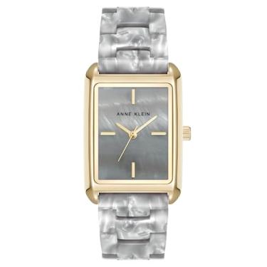 Imagem de Anne Klein Relógio feminino com pulseira de resina, Cinza