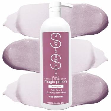 Imagem de Simply Smooth Xtend Keratin Reparative Magic Potion Condicionador original leave in | Spray desembaraçador e proteção contra calor | Reparo e reduz a quebra | Cor segura e livre de cloreto de sódio | 958 g