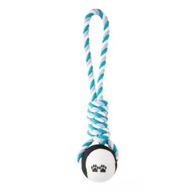 Imagem de Brinquedo Mordedor para Pet Cães Bola Puxador Cabo de Guerra - Fluffie
