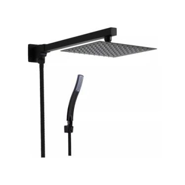 Imagem de Ducha 20x20 Black C/desviador Embutido E Chuveirinho