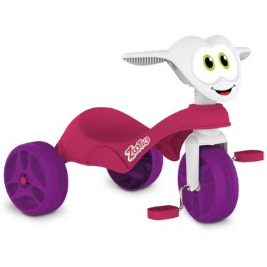 Imagem de Triciclo Pedal Zootico Brinquedos Bandeirante Pink 613 24M +