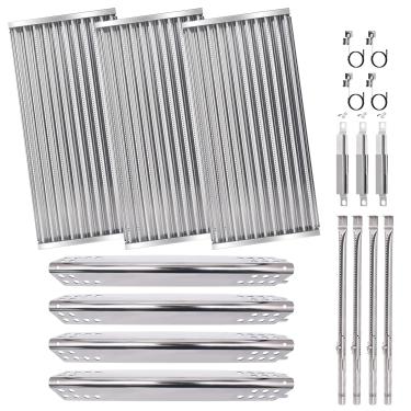 Imagem de Peças de reposição de placa emissora para queimador Charbroil Advantage 4 463344015, grelha de aço inoxidável, barraca de placa de calor, queimador, tubos de ignição e transporte para churrasqueiras a