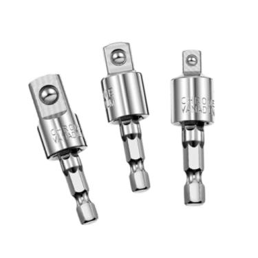 Imagem de Generic 3 peças 360 graus de perfuração de impacto rotativo Adaptador Manutenção Bits de veículos universais soquete giratório da junta universal, Argent