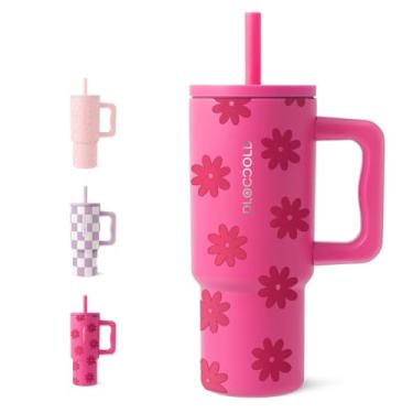 Imagem de DLOCCOLD Copo infantil de 680 g com tampa e alça de canudo de silicone