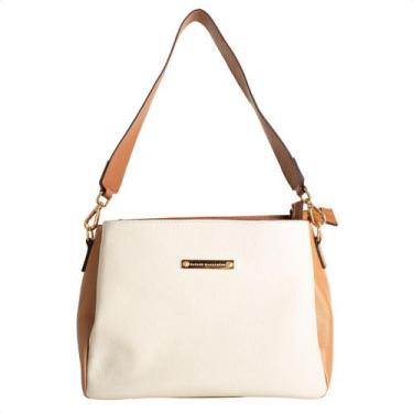 Imagem de Bolsa Florença Bicolor Dm Off White Com Caramelo, Soft off white, UN