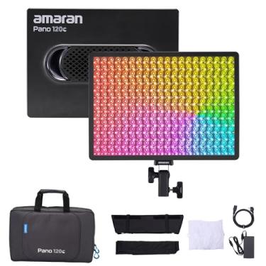 Imagem de Amaran Kit Pano 120c, painel de luz LED colorida, luz de chave de fotografia ultrafina 120W RGBWW, saída de 13.490 lux, softbox, grade, estojo de transporte e controle de aplicativo para vídeo