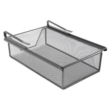 Imagem de IEUDNS Sob a prateleira Cesta de arame de arame gaveta Rack Rack Storage Multifurpose sob o gabinete gaveta pendurada para guarda -roupas, Preto