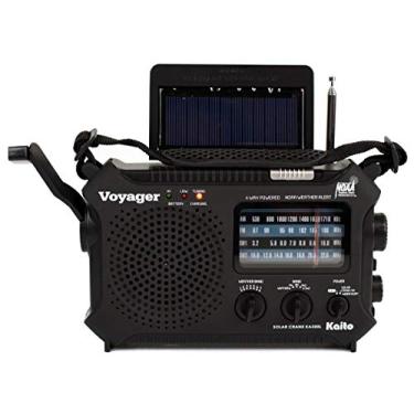 Imagem de Kaito KA500L Rádio de alerta meteorológico NOAA de emergência AM/FM/SW com energia solar, manivela de dínamo, lanterna e lâmpada de leitura, preto