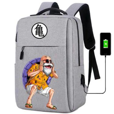 Imagem de Mochila Escolar USB Unissex Estampa Do Mestre Ancião Para Notebooks, T