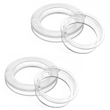 Imagem de SATONBEYI Conjunto de 2 anéis transparentes para guarda-chuva de mesa de pátio com tampa de guarda-chuva, anel de silicone para guarda-chuva de 4,5 cm de diâmetro interno de 6,8 cm de diâmetro externo