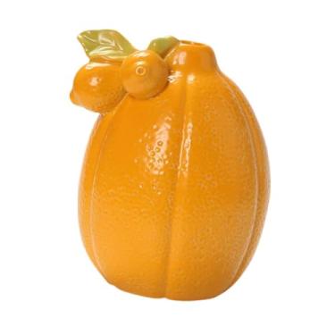 Imagem de IEUDNS Potão de planta multifuncional de vaso de vaso de flor de cerâmica para a estante de estante de mesa de mesa de de de de, Laranja 10.2cmx12.3cm