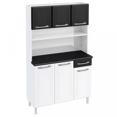 Imagem de Armário De Cozinha Em Aço Triplo Topázio Smart Telasul Branco/preto
