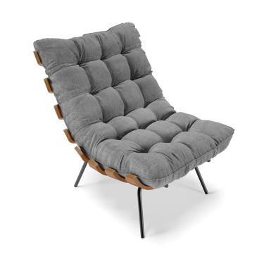 Imagem de Poltrona Costela Linho Cinza A26 D´rossi