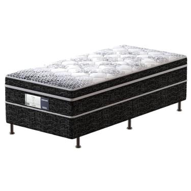 Imagem de Cama Box Conjugada Bonnel De Solteiro Prodormir Probel Com Molas Prolastic 42x88x188 Cm Branco Com Preto