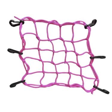 Imagem de Rede Elástica Moto e Bike Bagageiro Aranha Redinha 35x35 TOK ELÁSTICOS (ROSA) Para Levar Capacete e Outros Objetos Na Garupa da Moto E Bike