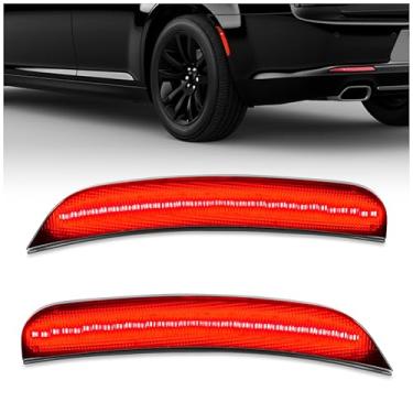 Imagem de HECASA Luzes de LED laterais compatíveis com Chrysler 300 2015-2023 Substituição para 68214402AD 68214403AD Lâmpadas de estacionamento com sinal de para-choque, 2 peças, lente fumê traseira LED
