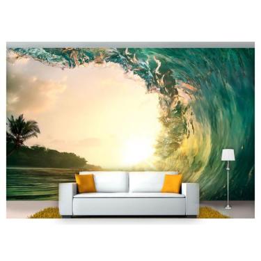 Imagem de Papel De Parede Praia Mar Onda Sol Tubo 3D Npr205 - Você Decora