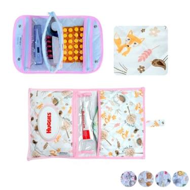 Imagem de Farmacinha Necessaire Porta Remédios Portátil + Porta Fraldas, lenço Umedecido e Pomada Menina MeninoPara Bebê(FOX)