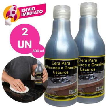 Imagem de Cera Mármore E Granito Preto E Escuro Com Carnaúba 300ml Proteção Bril