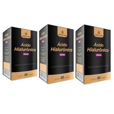 Imagem de Kit C/3 Ácido Hialurônico 80Mg C/30 Cápsulas- Gold Lab