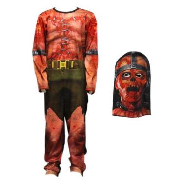 Imagem de Fantasia Halloween Monstro Zumbi Infantil Longa Com Máscara - Fantasia