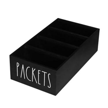 Imagem de Ｂｅｓｇａ Organizador de pacotes de temperos, recipiente para armazenamento de pacotes de especiarias de madeira, para cozinha, hotel, fazenda, cafeteria, Preto