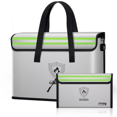Imagem de Bolsa de documentos à prova de fogo, 1pcs fireproof document box+1pcs money bag