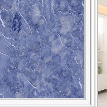 Imagem de Película de janela 3D de mármore, textura de estilo mármore, para porta de vidro, banheiro, sala de estar, L90 x C 190 cm