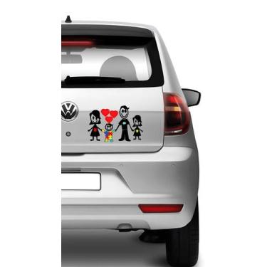 Imagem de Adesivo De Carro Família Feliz Autista Mod17 - Lojinha Da Luc Adesivos