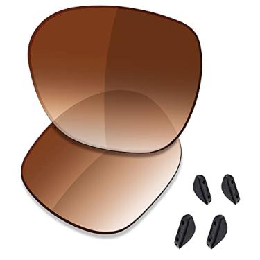 Imagem de SAUCER Lentes de reposição premium e protetores de nariz para Oakley Overtime OO9167 | Overtime Low Bridge Fit OO9210 Óculos de sol High Defense - Marrom dégradé