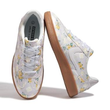 Imagem de LUCKY STEP Tênis feminino retrô moderno, clássico, casual, para caminhada, antiderrapante, confortável, P roxo, 41