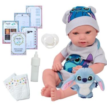 Imagem de Bebê Reborn Menina 100% Vinil Carequinha Olhos Claros - Cegonha Reborn