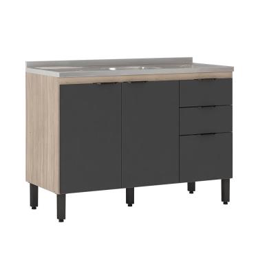 Imagem de Balcão de Pia sem Tampo Firenze Avena Touch Grafito Demóbile