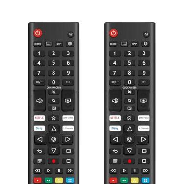 Imagem de Controle remoto universal para substituição de controle remoto LG Smart TV (pacote com 2), compatível com todos os modelos de Smart TV LG LCD LED OLED UHD HDTV 3D 4K - Configuração fácil com 4 teclas